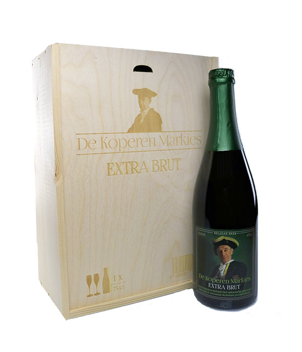 De Koperen Markies Extra Brut coffret cadeau + 2 verres